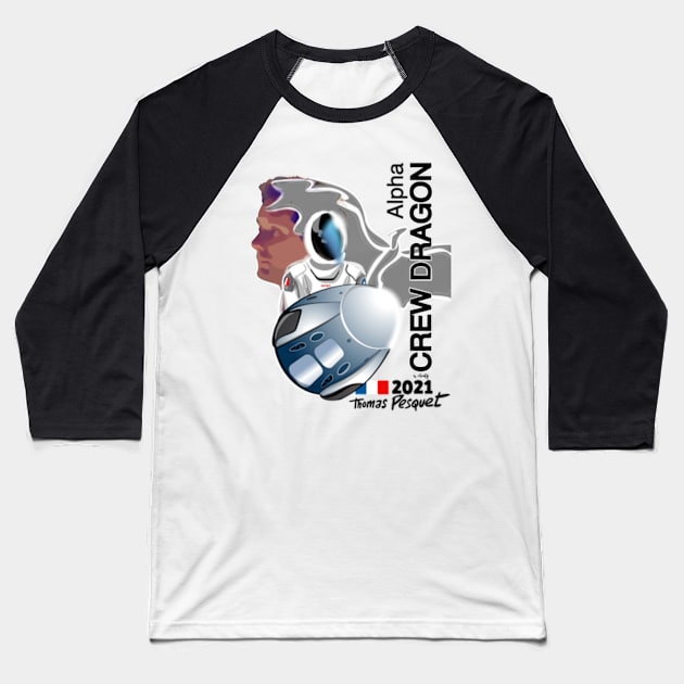 Colored CREW Dragon - Mission Alpha Baseball T-Shirt by eSeaty